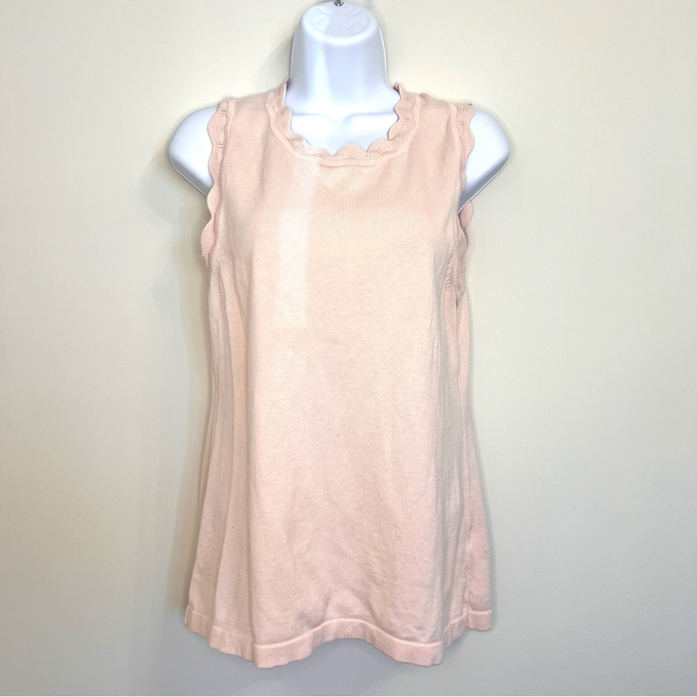 Banana Republic Pink scalloped sleeveless sweater